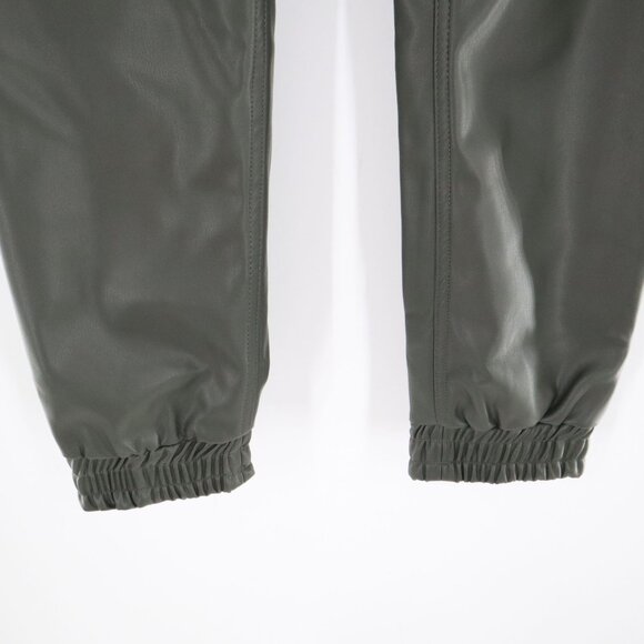 RD Style Faux Leather Jogger Pants Women's S Green Edgy Career Festive Night Out - Picture 5 of 14
